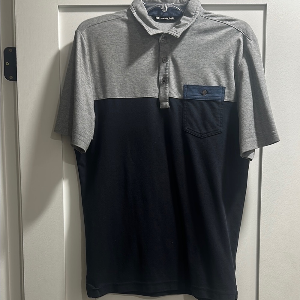 Men's Gray and Black Polo Shirt